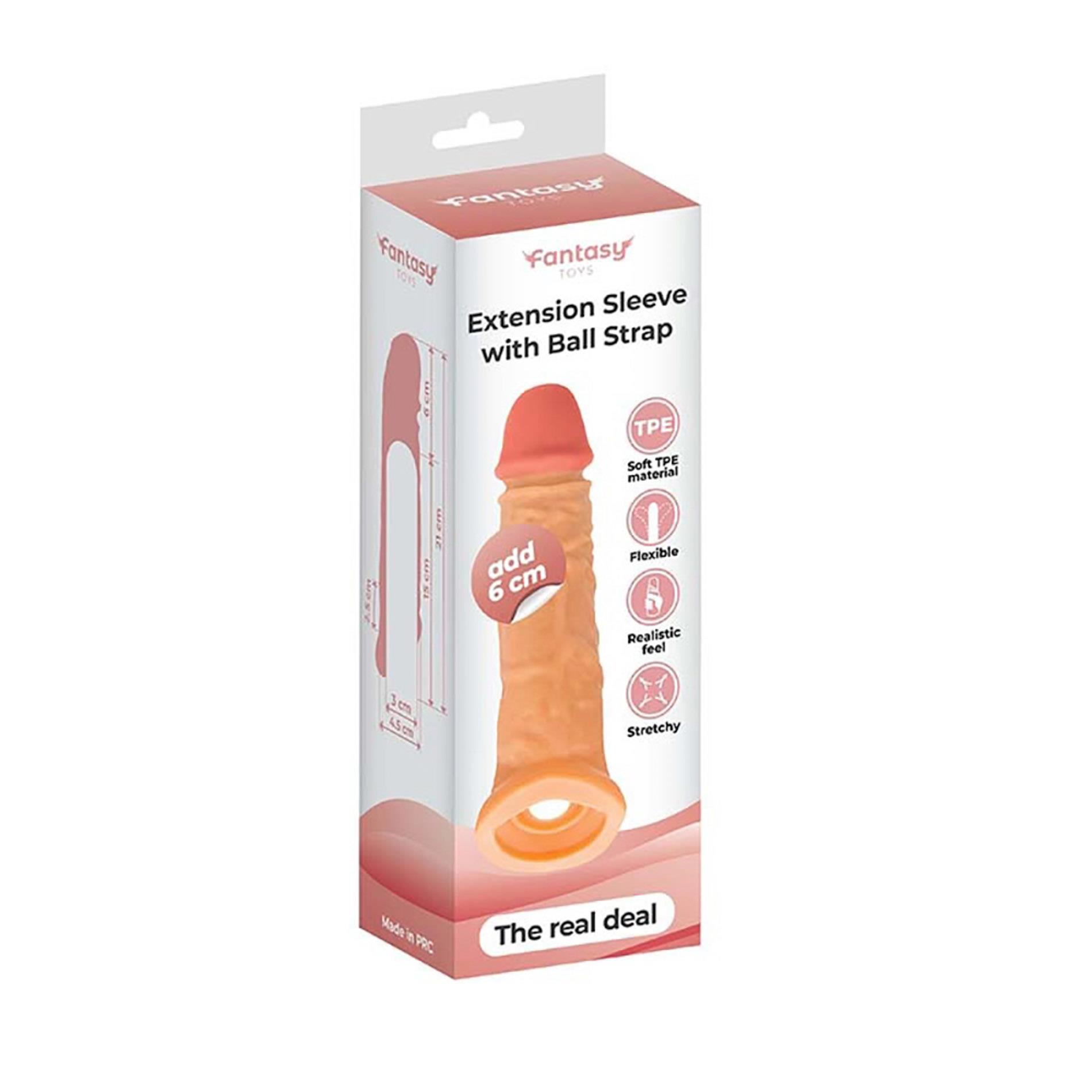 Nakładka przedłużająca z paskiem na jądra Fantasy 21 cm - obrazek 7