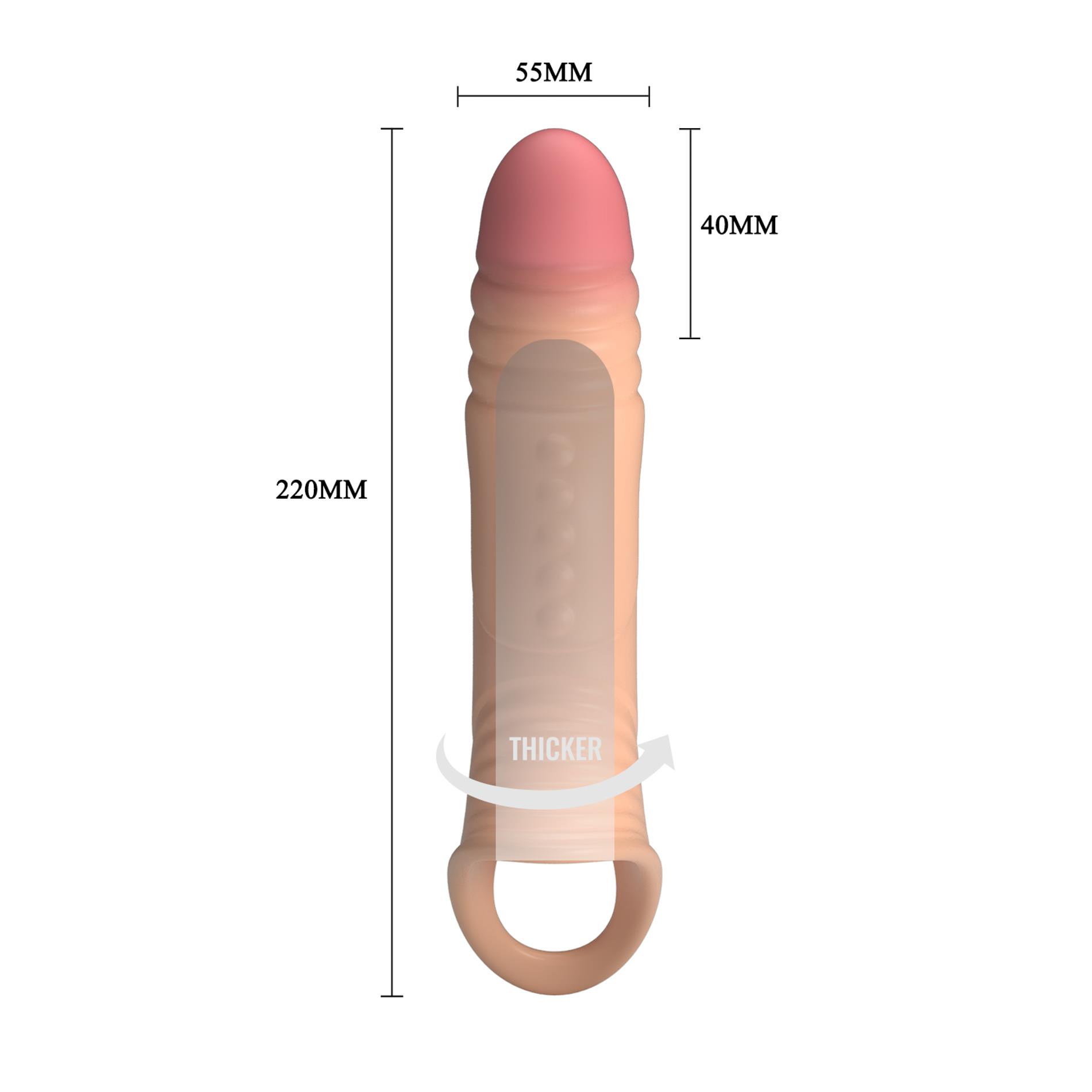 Realistyczna wibrująca nakładka na penisa Pretty Love 22 cm - obrazek 8