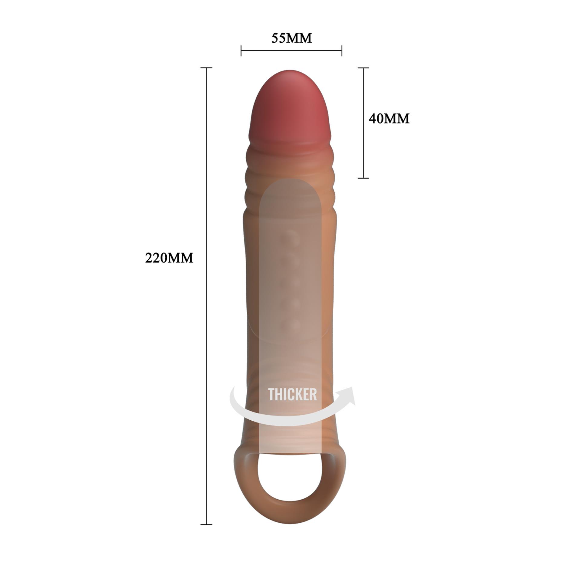 Nakładka na penisa z wibracją Pretty Love 22 cm - obrazek 9