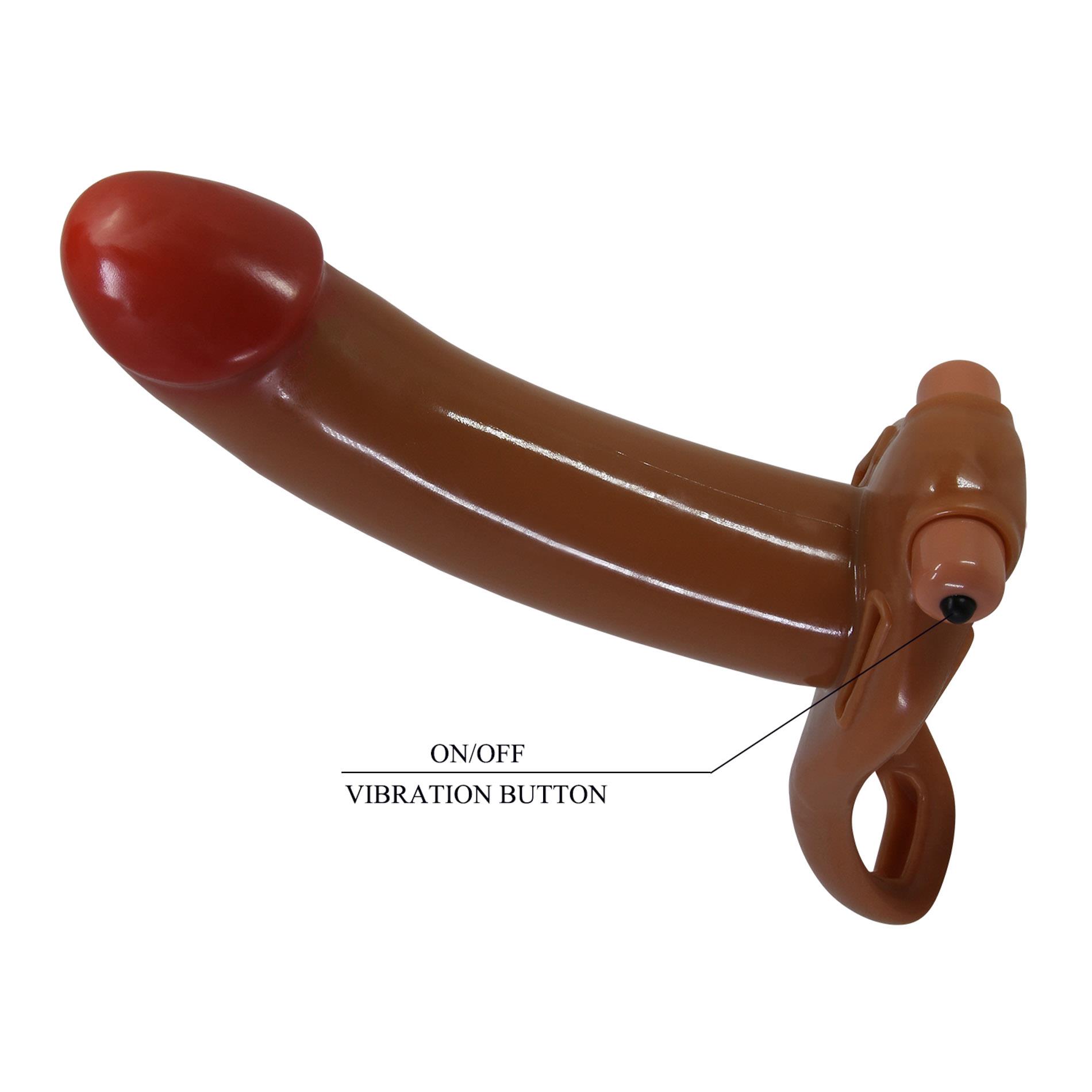 Uprząż z realistycznym pustym wibrującym dildem Pretty Love Bradden 17 cm - obrazek 8