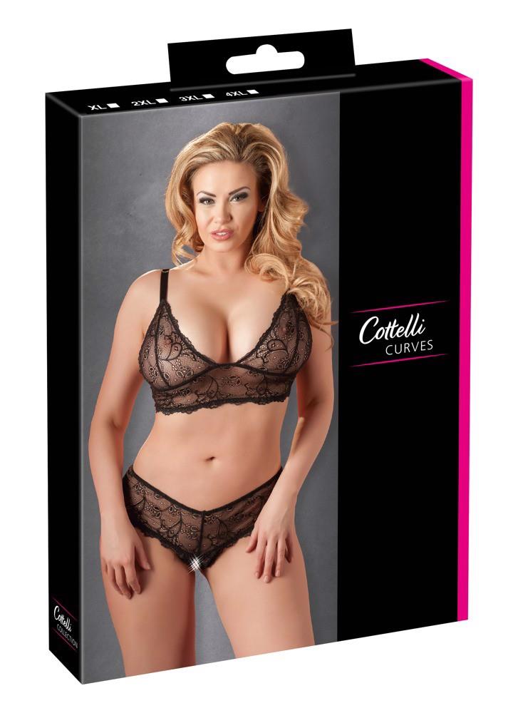 Biustonosz ze stringami Cottelli CURVES czarny XL - obrazek 7