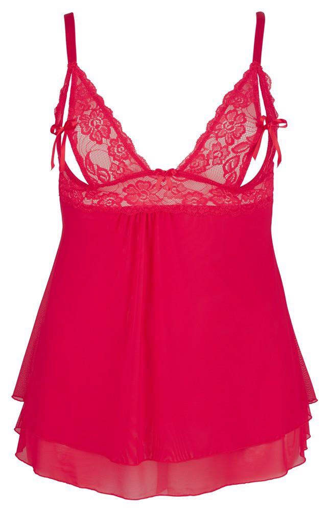 Babydoll czerwony Cottelli CURVES 4XL - obrazek 5