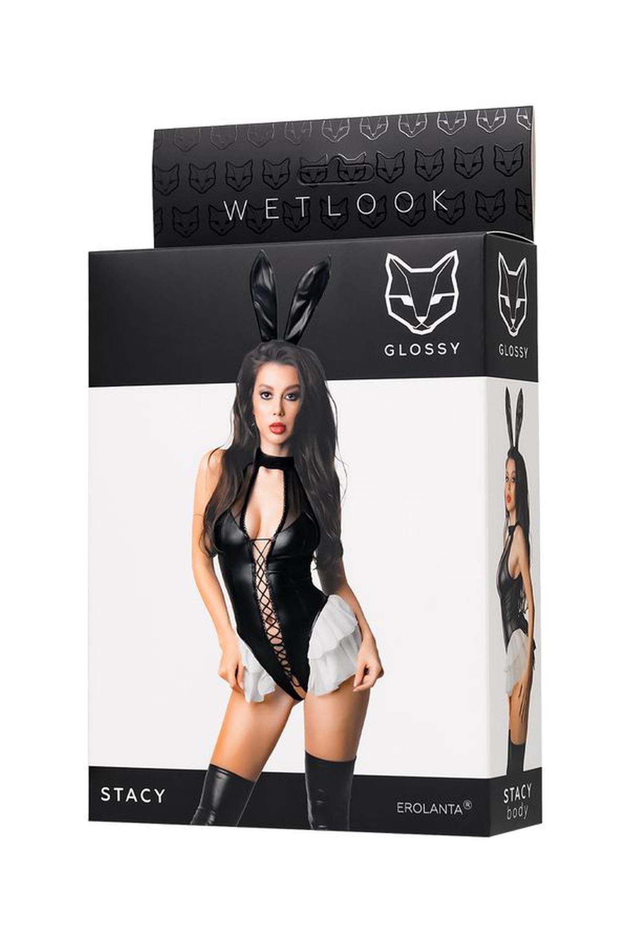 Body wetlook Glossy Stacy czarne M - obrazek 8