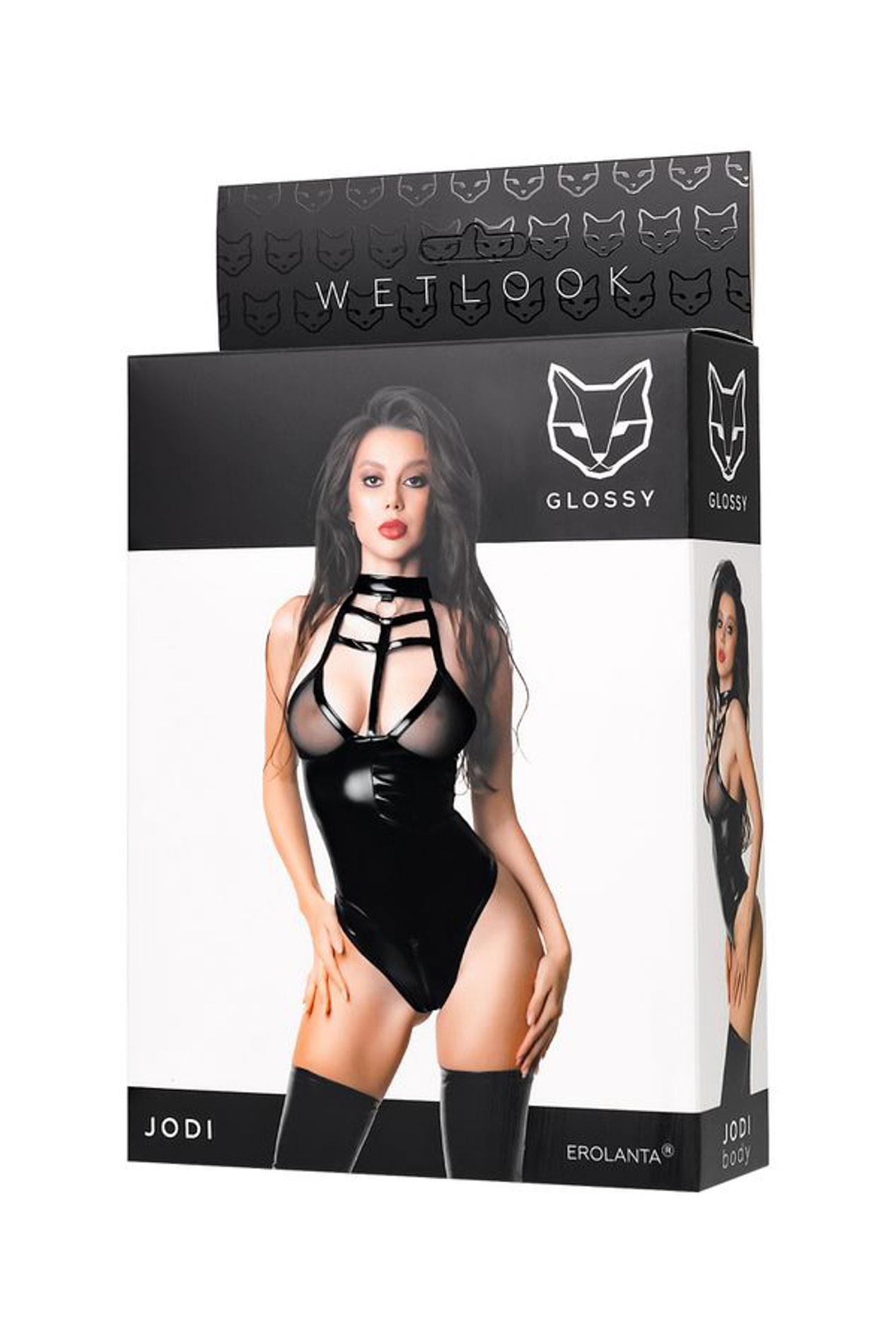 Body wetlook Jodi Glossy czarny S - obrazek 7