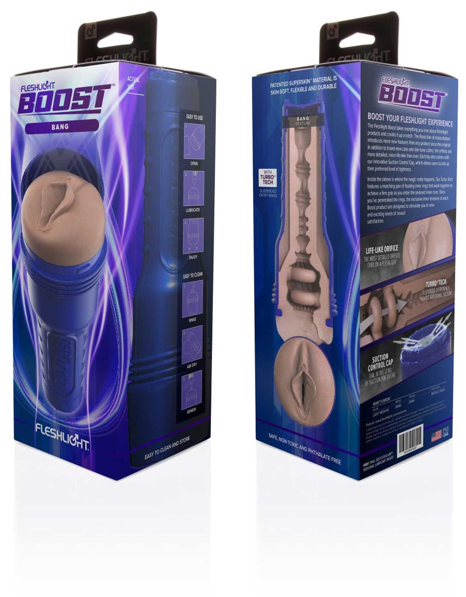 Masturbator Fleshlight Boost Bang beżowy z regulacją ssania - obrazek 6