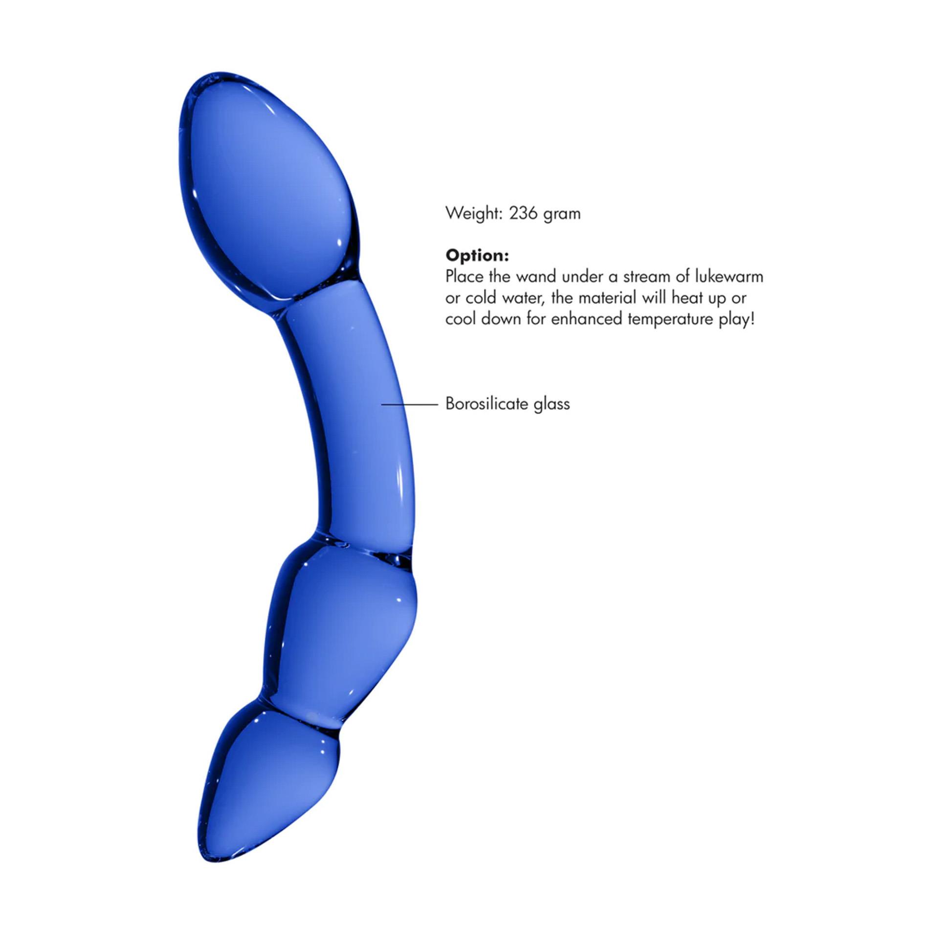 Szklane dildo Chrystalino Superior niebieskie 18 cm - obrazek 7