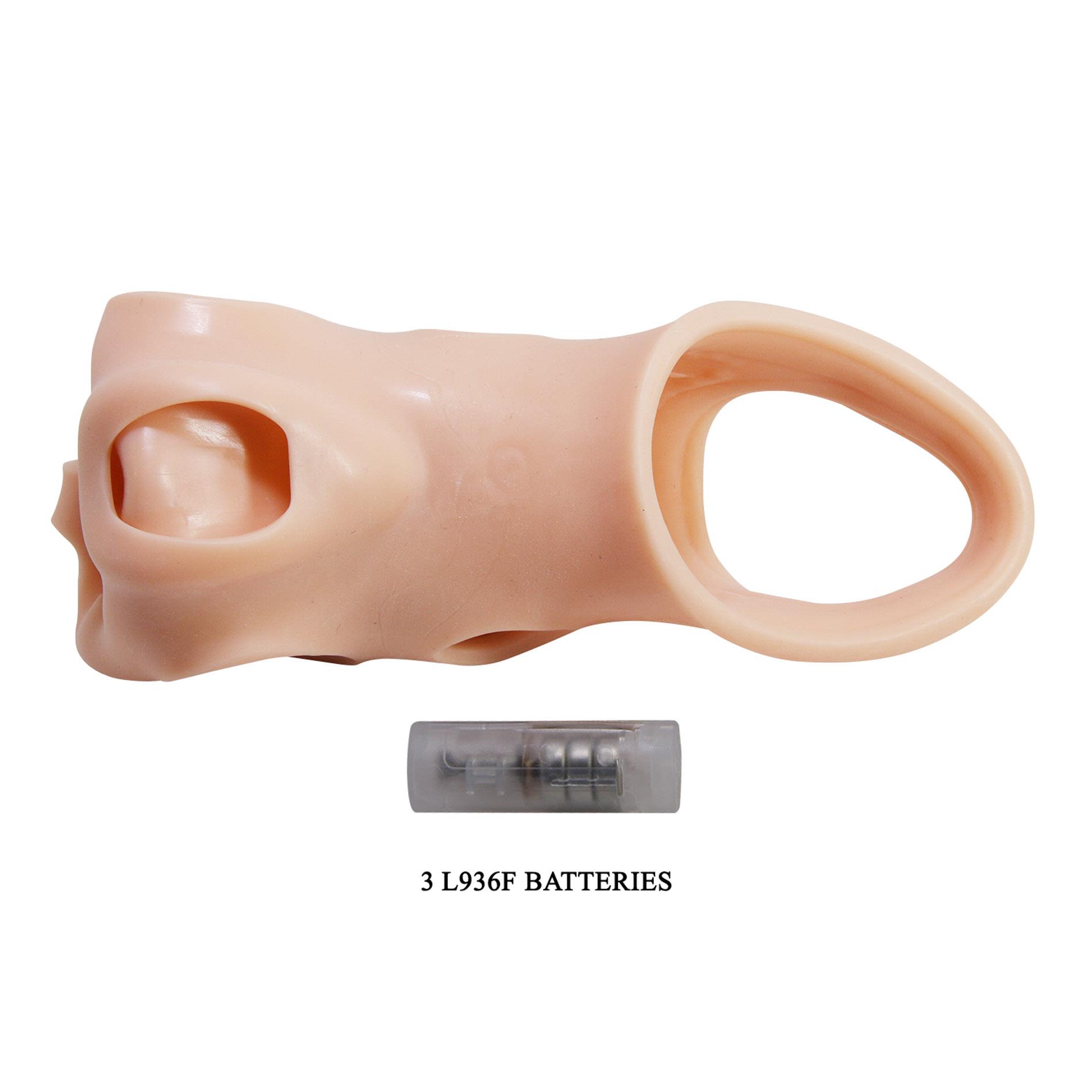 Realistyczna wibrująca nakładka na penisa Pretty Love 22 cm - obrazek 9