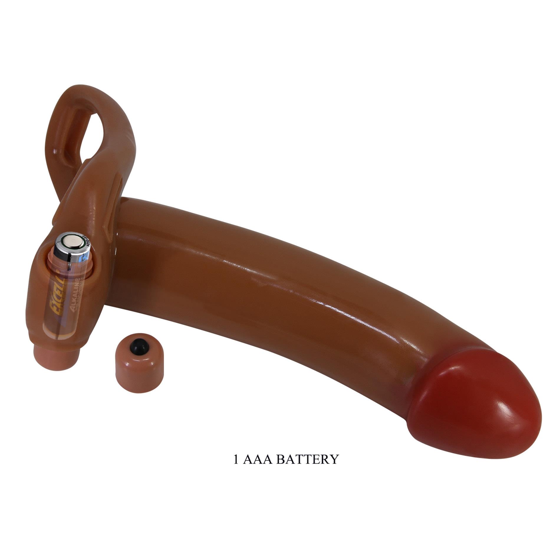 Uprząż z realistycznym pustym wibrującym dildem Pretty Love Bradden 17 cm - obrazek 7