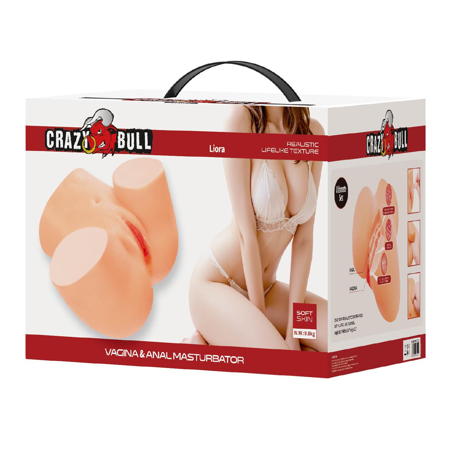 Wibrujący masturbator waginalny analny Crazy Bull Liora cielisty - obrazek 6