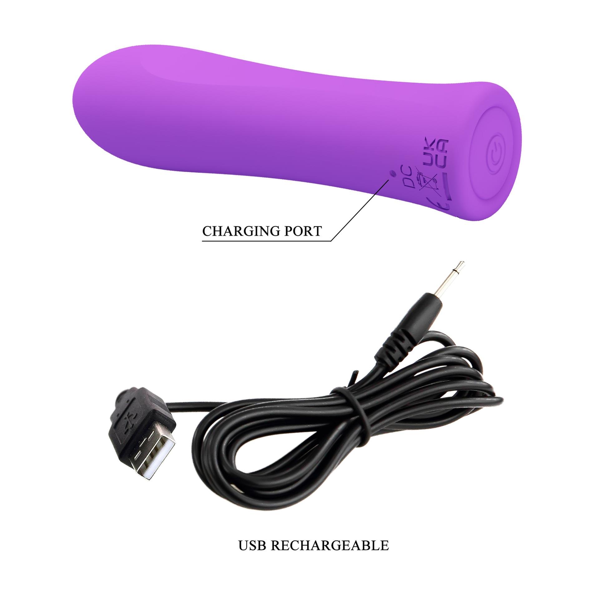 Wibrator mini Alfreda Pretty Love silikonowy 12 trybów USB - obrazek 9