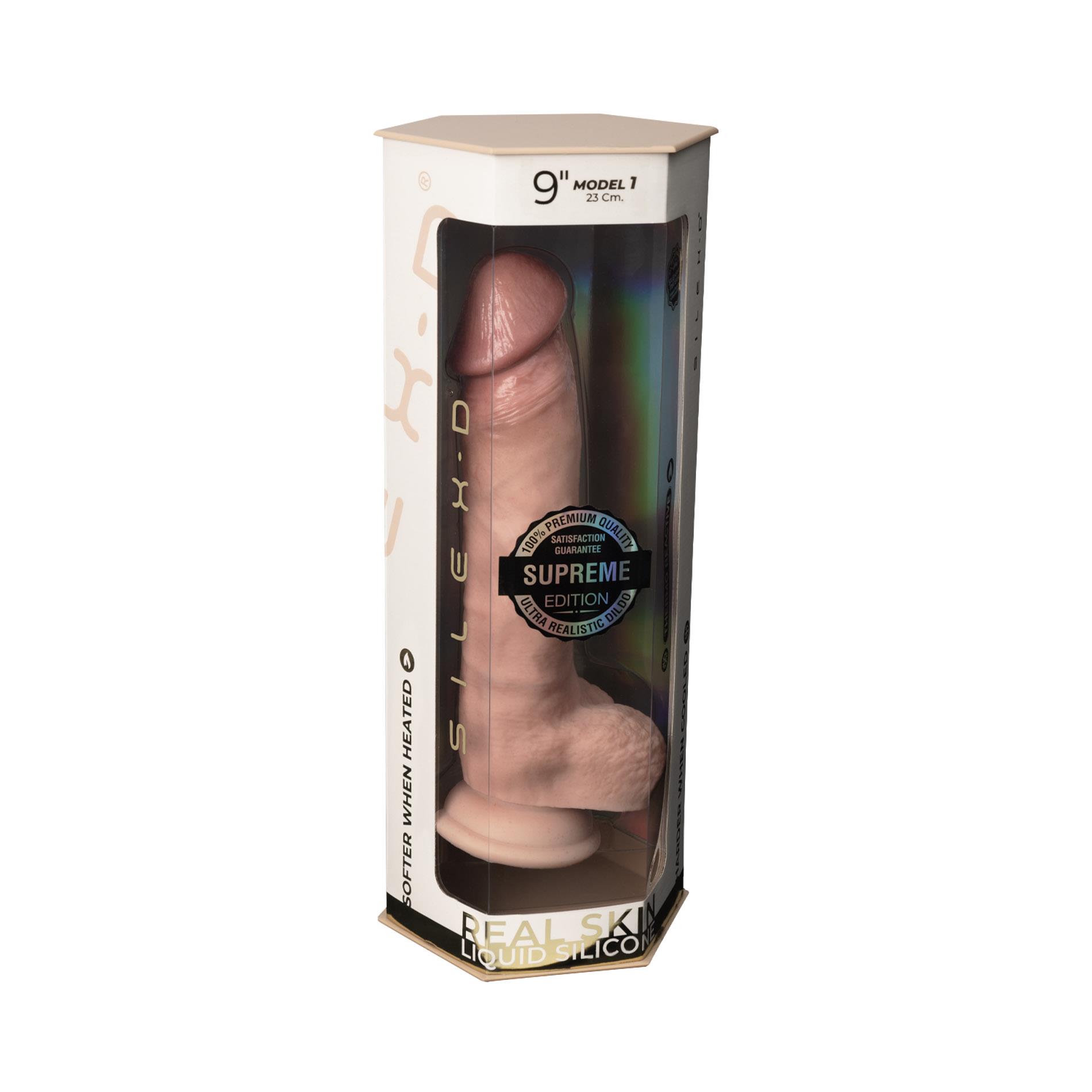 Dildo Silexd Premium Real Skin Model 1 cielisty 23 cm - obrazek 7