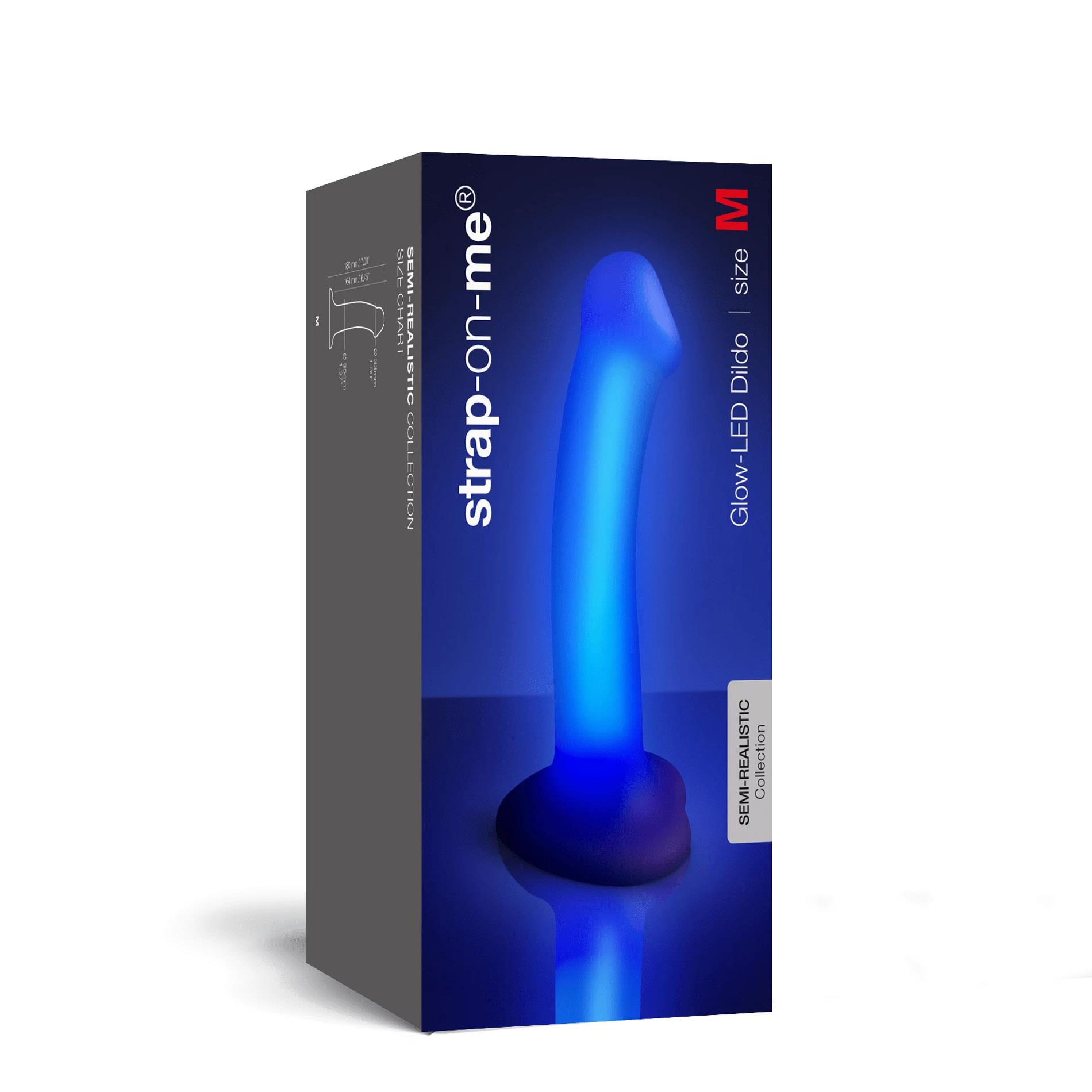 Dildo realistyczne LED fioletowe Straponme 18 cm M - obrazek 6