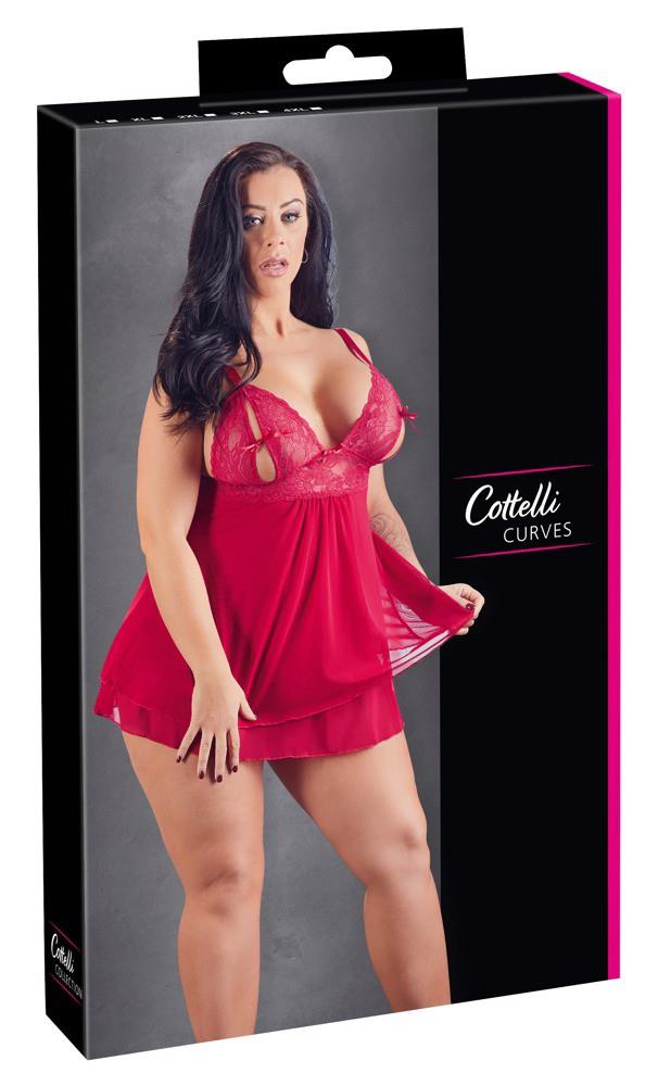 Babydoll czerwony Cottelli CURVES 4XL - obrazek 7