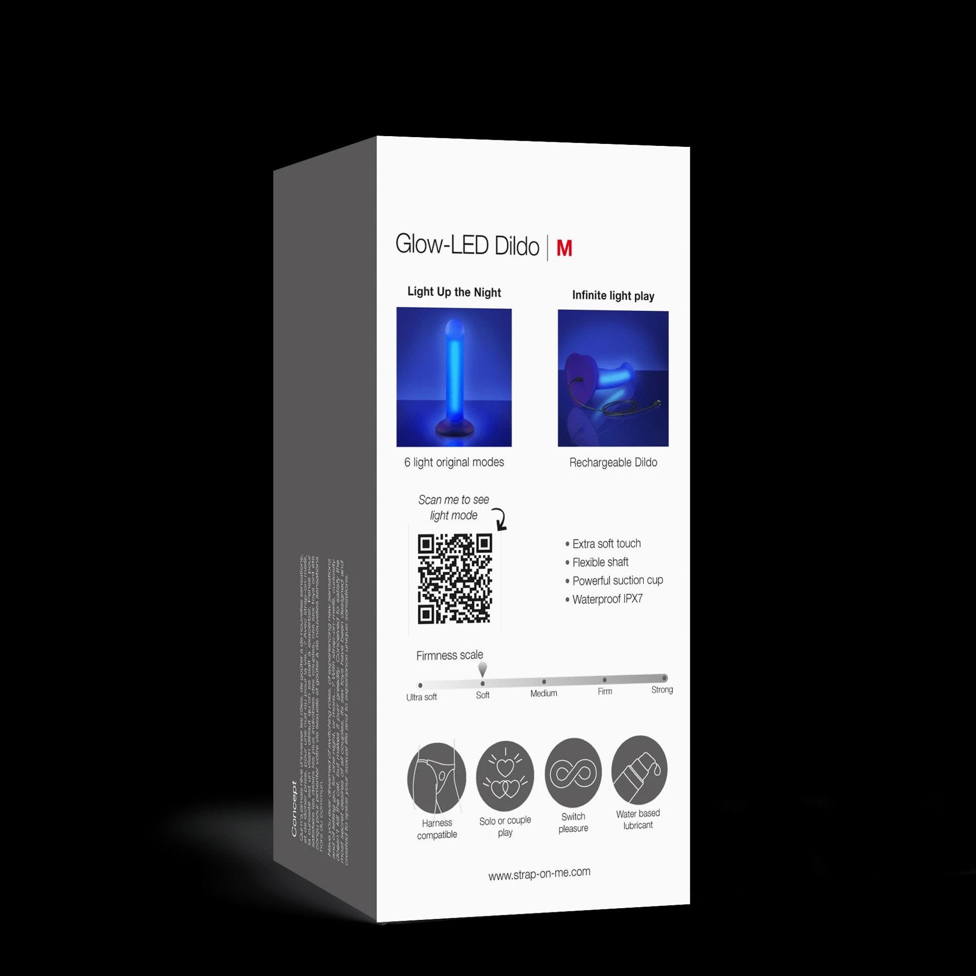 Dildo realistyczne LED fioletowe Straponme 18 cm M - obrazek 7