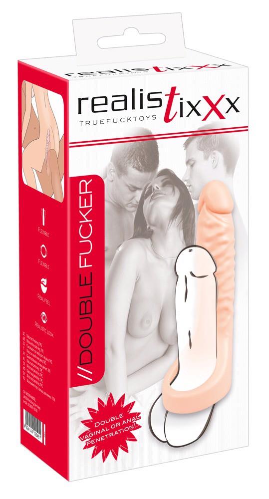 Pierścień erekcyjny Realistixxx Double Fucker TPE 18 cm - obrazek 8