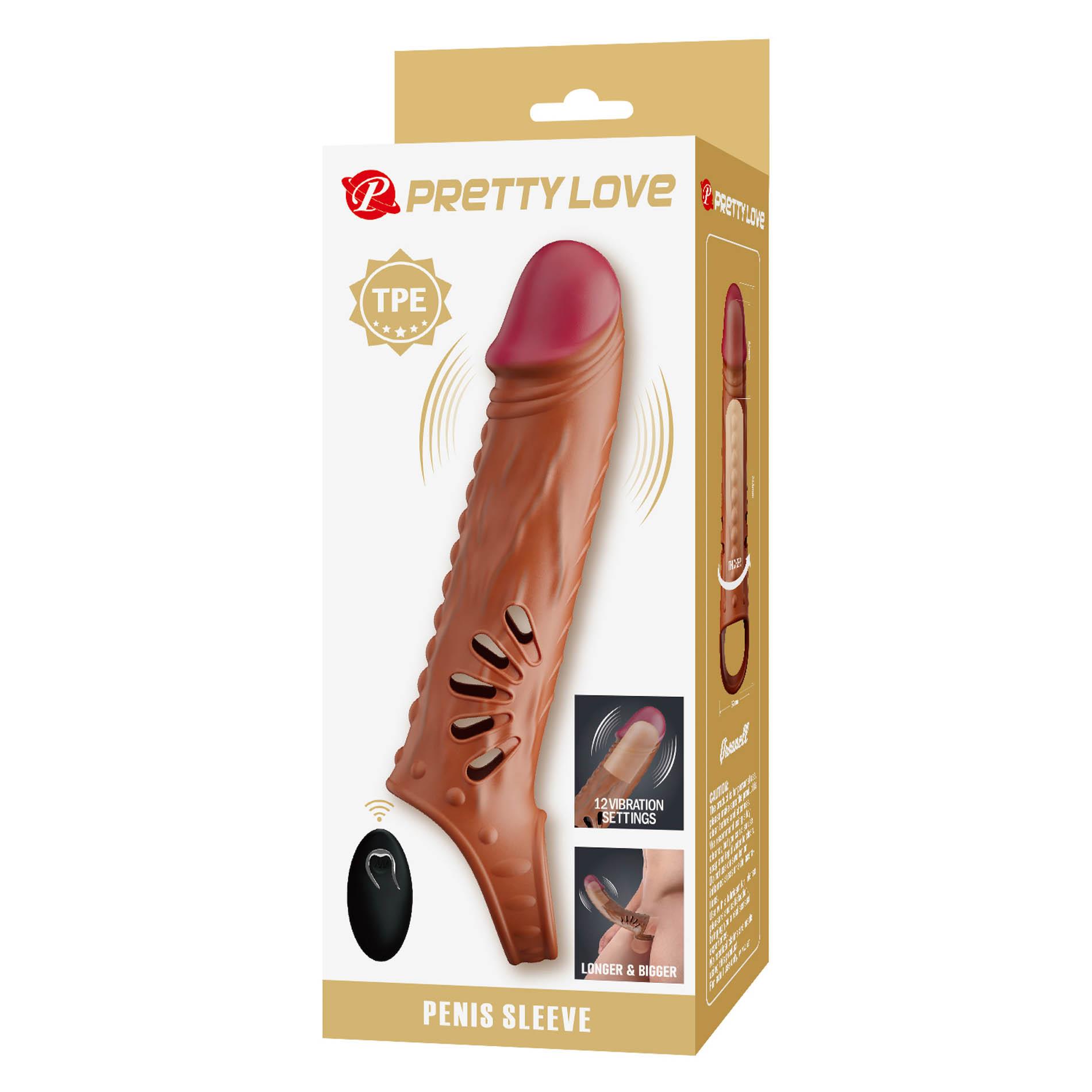 Nakładka na penisa Pretty Love realistyczna 12 wibracji USB - obrazek 10