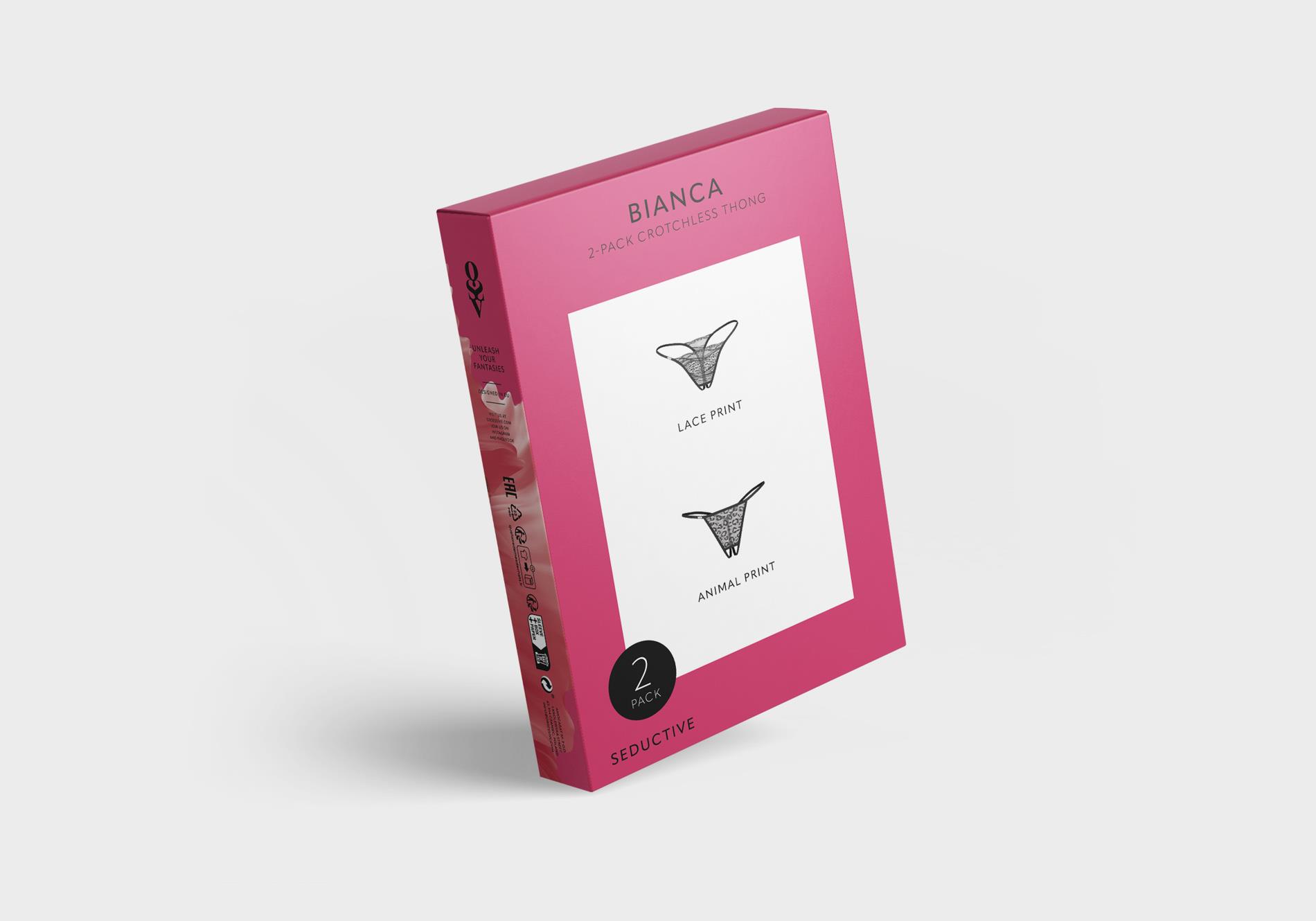 Stringi otwarte dwupak Bianca Obsessive L/XL - obrazek 12