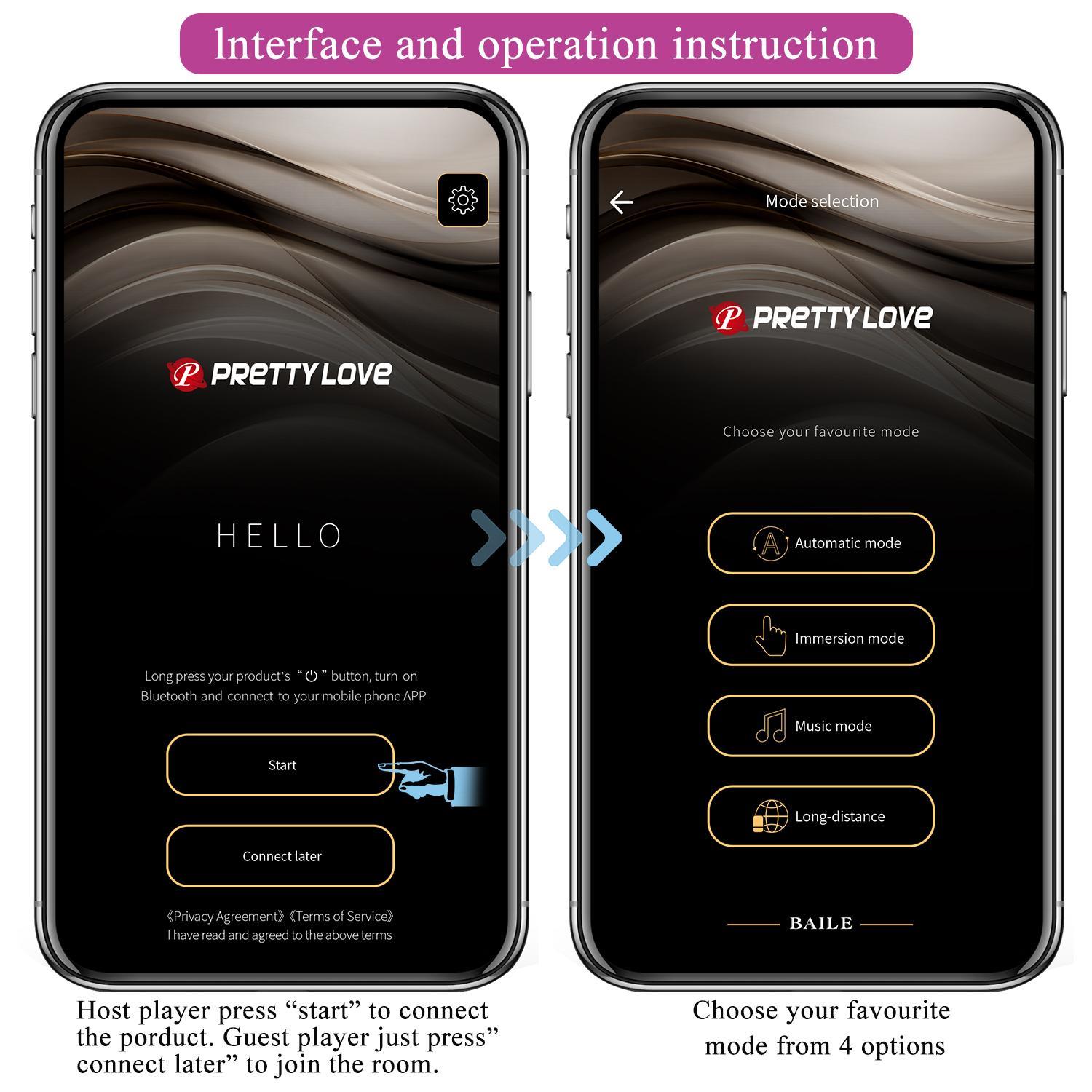 PRETTY LOVE - Nymph, 12 vibration functions Mobile APP Long-distance Control, ABS, 1 AAA battery - obrazek 16