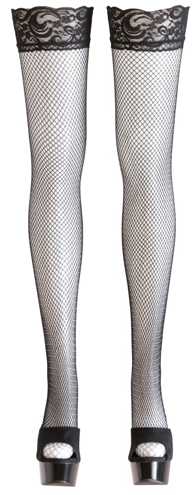 Pończochy siatkowe Cottelli LEGWEAR czarne M - obrazek 8