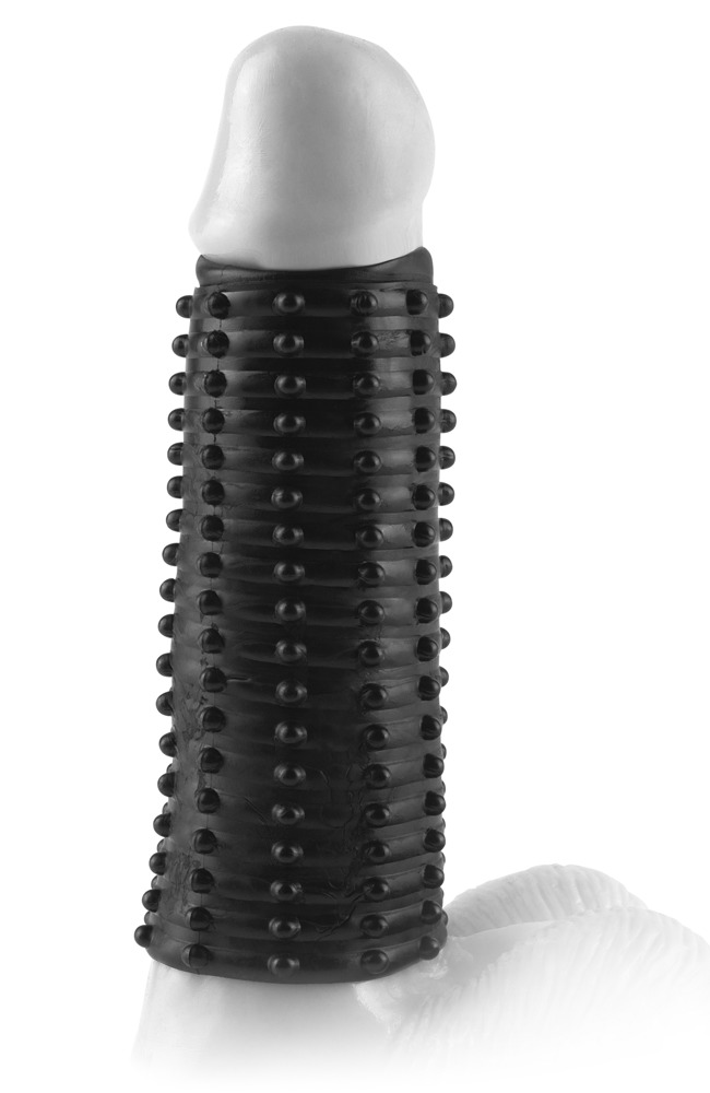 Nakładka na penisa Fantasy X Tensions nubbingowa ciemna 13,9 cm - obrazek 6