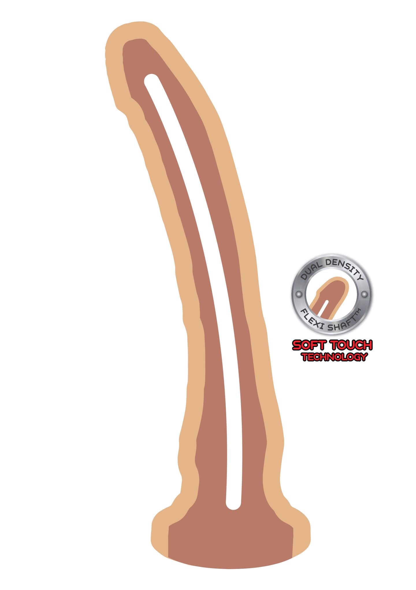 Dildo podwójnej gęstości ToyJoy 23,5 cm jasna skóra - obrazek 3