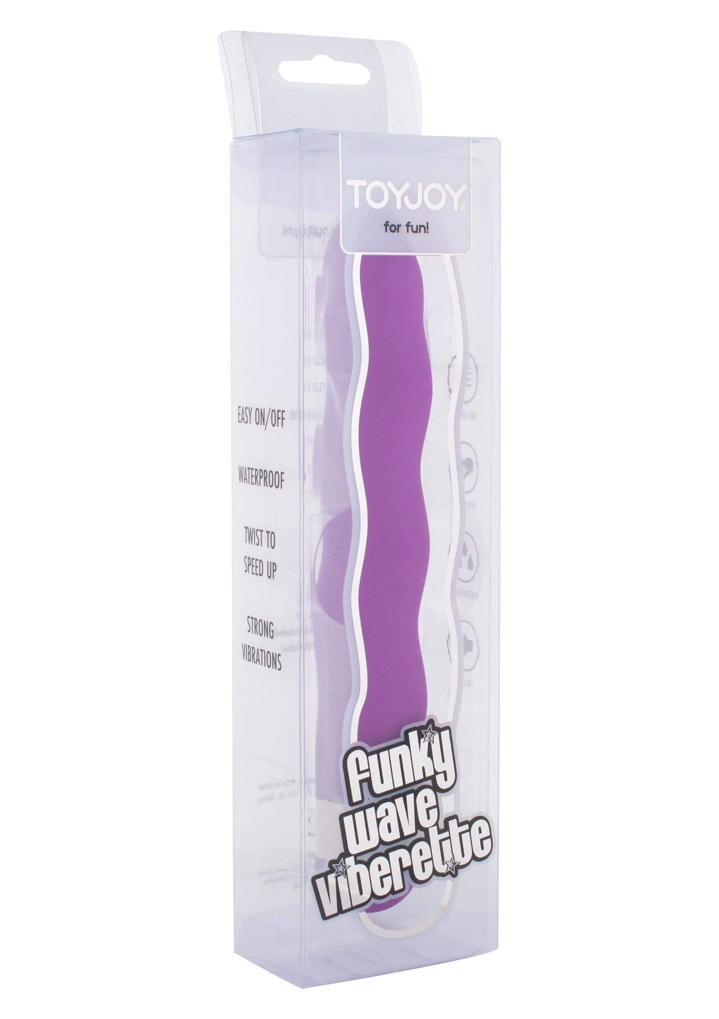 Wibrator falisty ToyJoy Funky Wave fioletowy 18 cm wodoodporny - obrazek 2