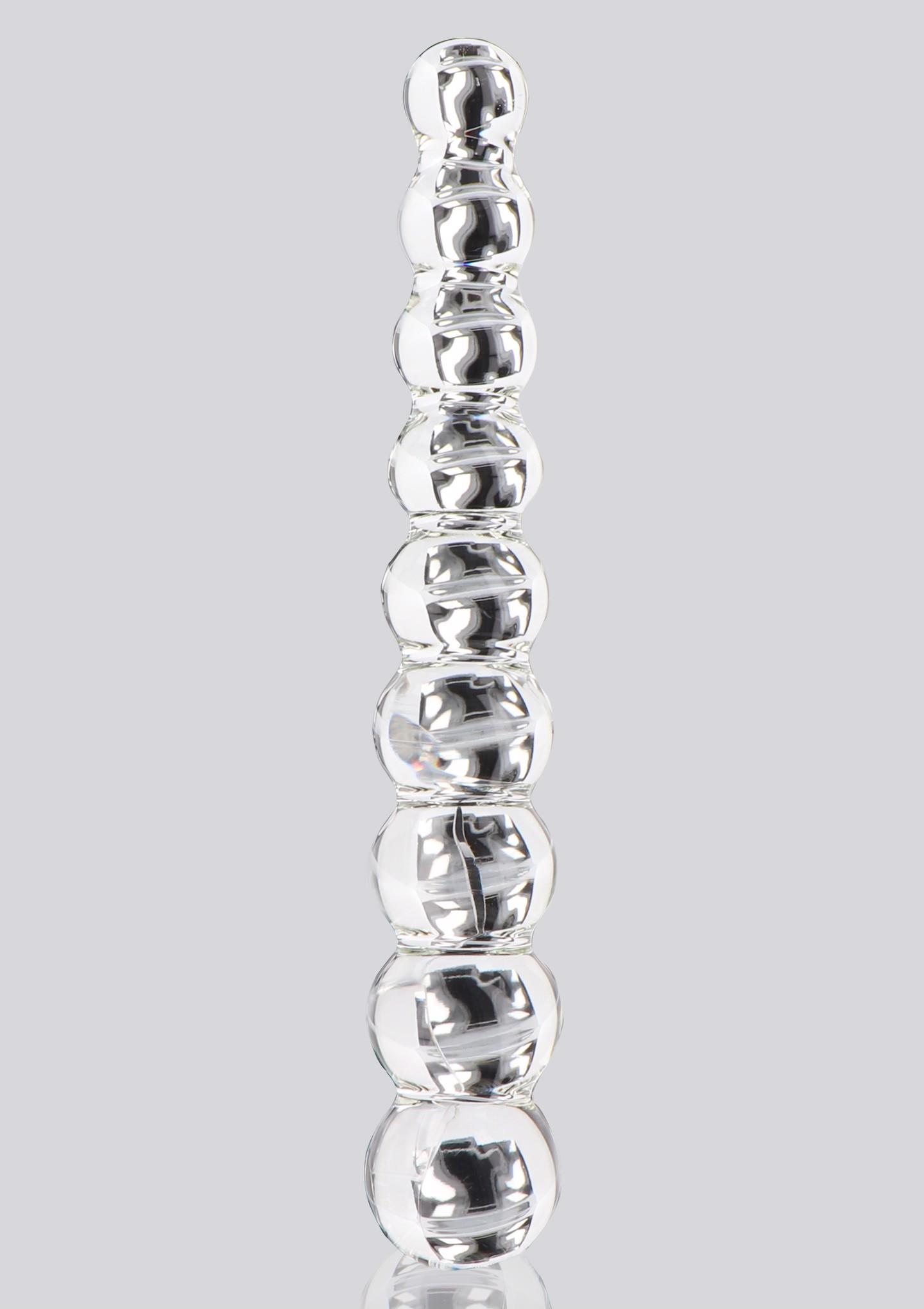Dildo szklane ToyJoy Frozen Fountain transparentne 22 cm - obrazek 2