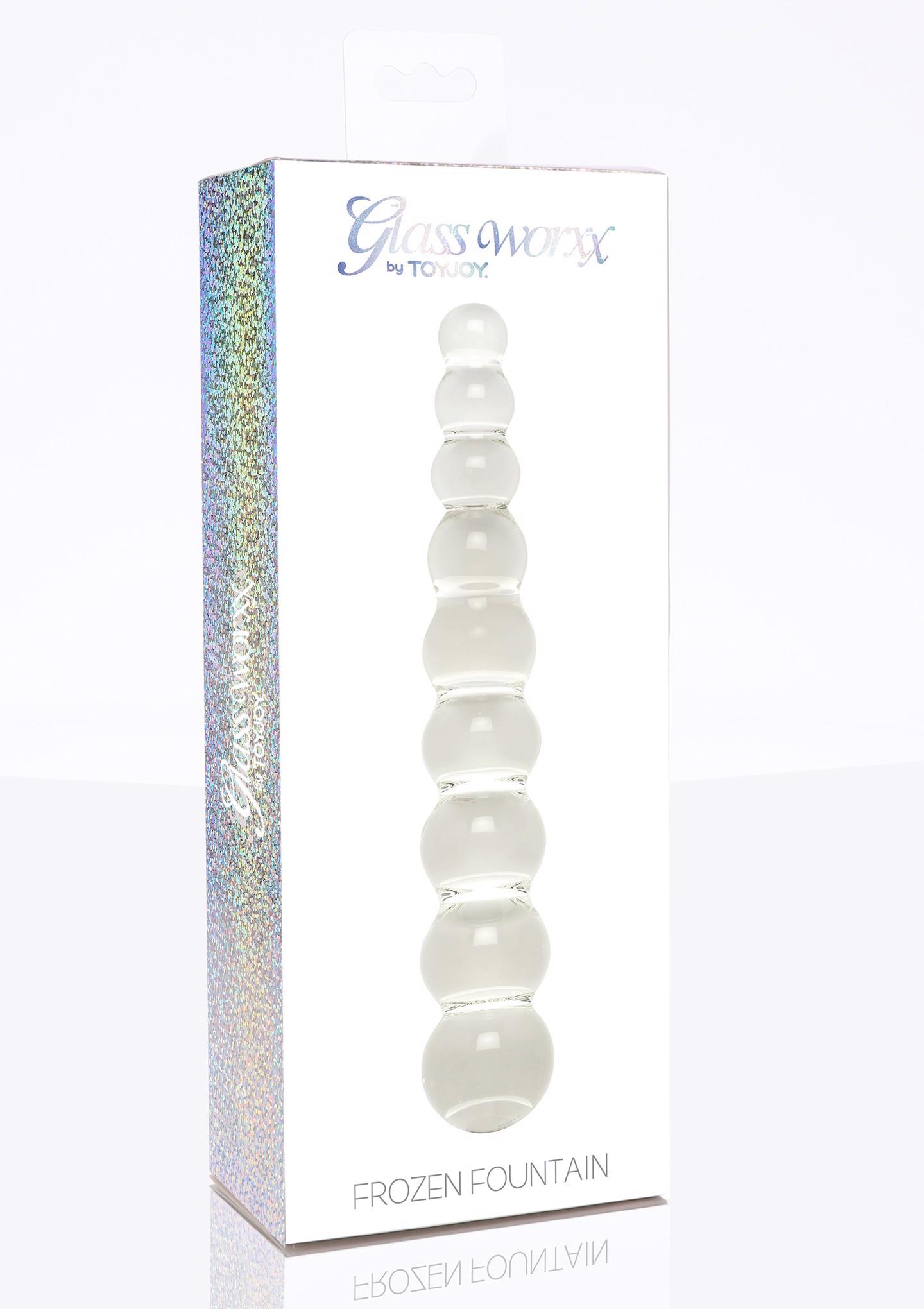 Dildo szklane ToyJoy Frozen Fountain transparentne 22 cm - obrazek 4