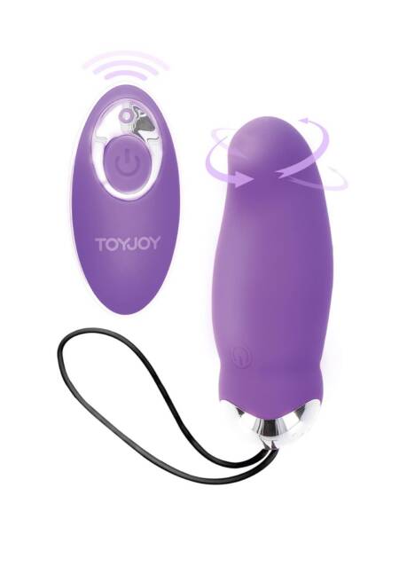 Jajko wibrujące silikonowe ToyJoy fioletowe z pilotem USB 9 cm