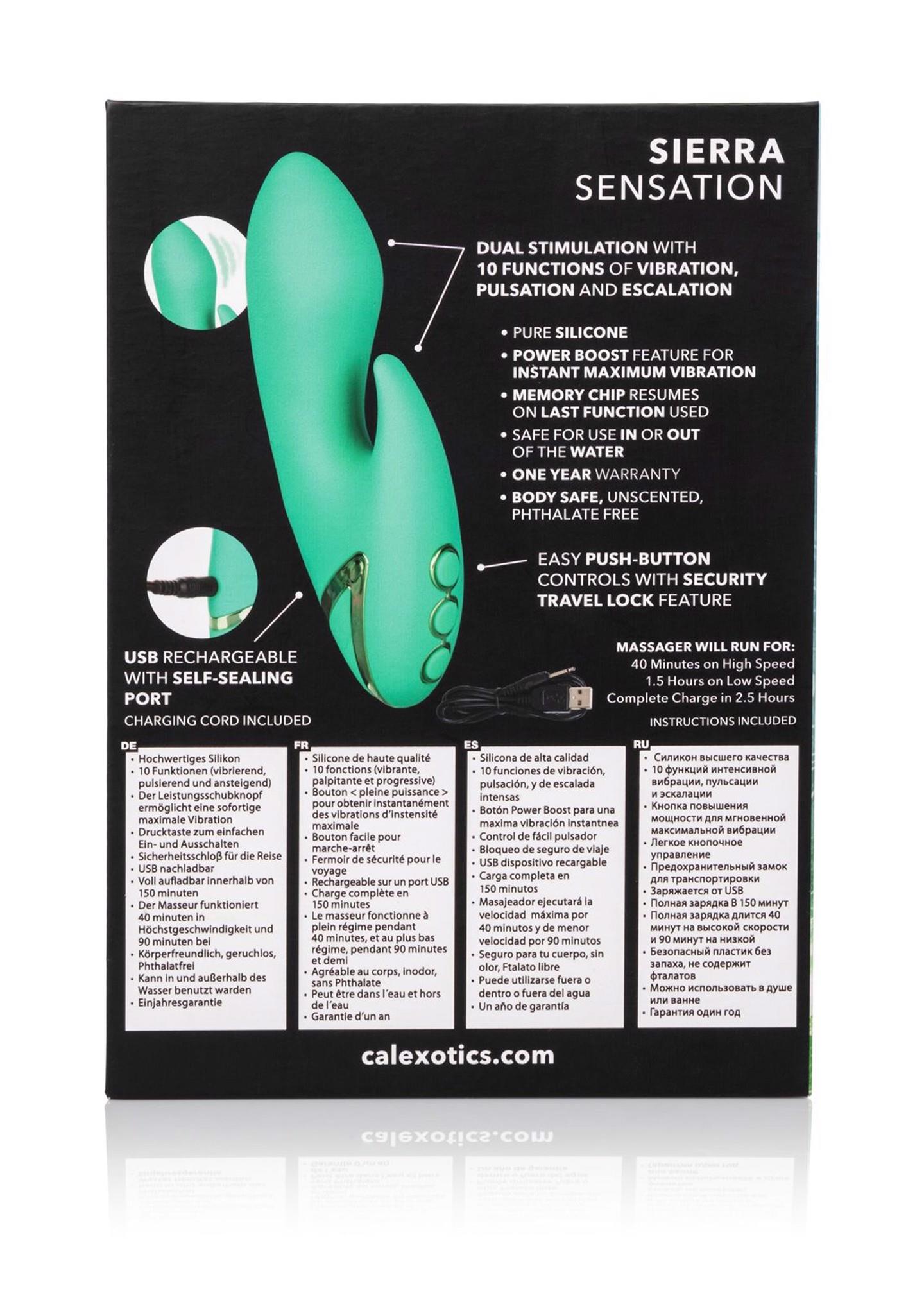 Wibrator silikonowy Calexotics Sierra Sensation zielony 10 funkcji - obrazek 3