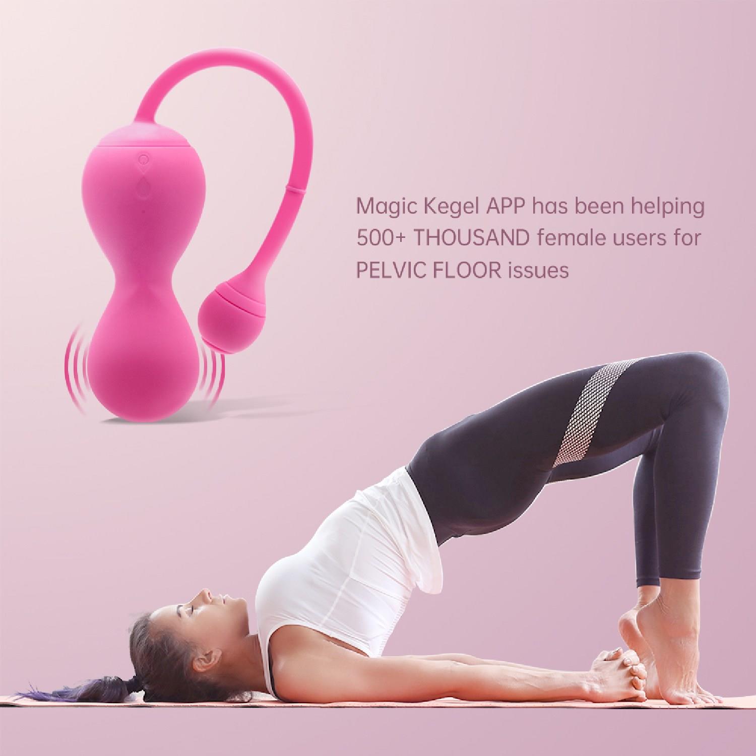 Kulki keglowe Magic Motion Kegel Master różowe z aplikacją - obrazek 3