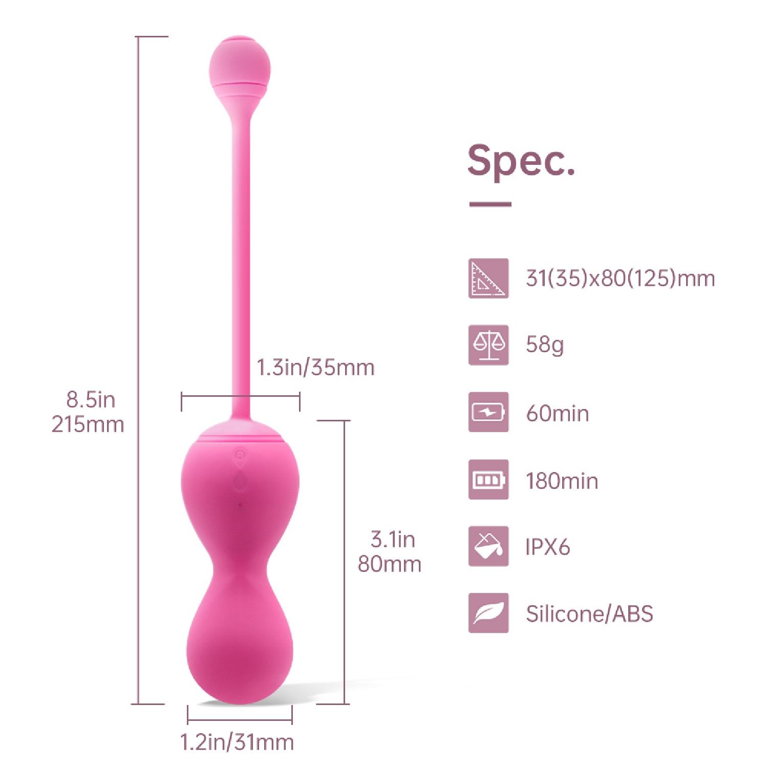 Kulki keglowe Magic Motion Kegel Master różowe z aplikacją - obrazek 4