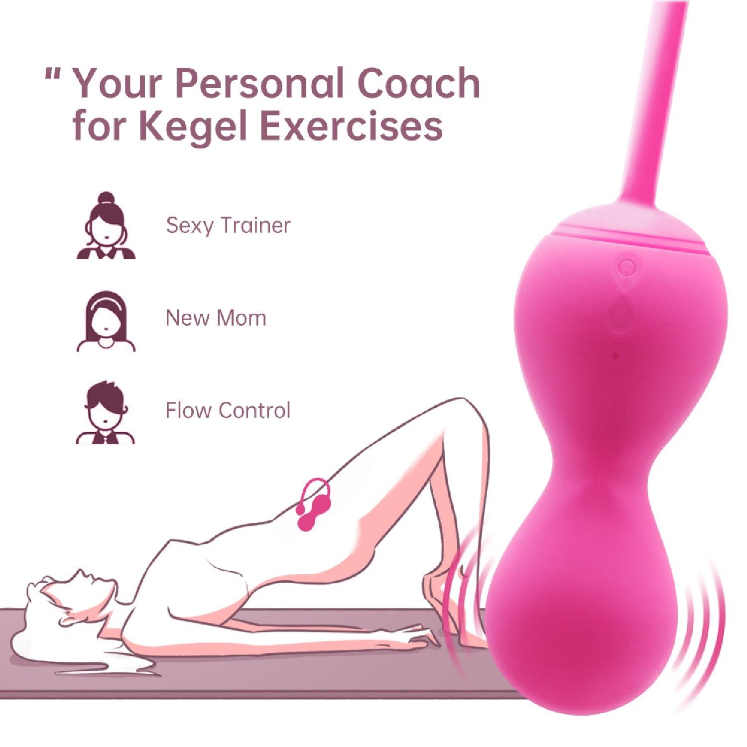 Kulki keglowe Magic Motion Kegel Master różowe z aplikacją - obrazek 5