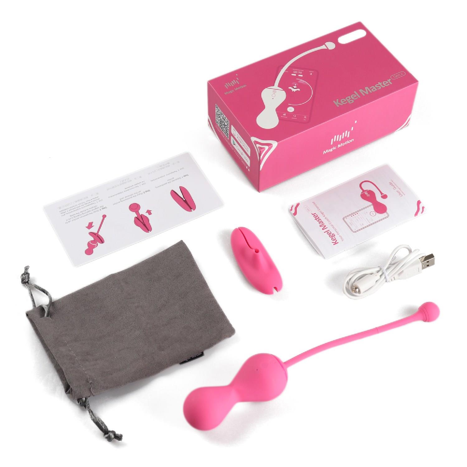 Kulki keglowe Magic Motion Kegel Master różowe z aplikacją - obrazek 6