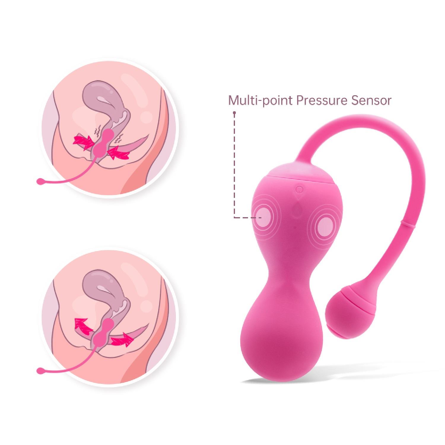 Kulki keglowe Magic Motion Kegel Master różowe z aplikacją - obrazek 9