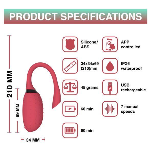 Magic Motion - Fugu Smart Wearable Vibrator Red - obrazek 7