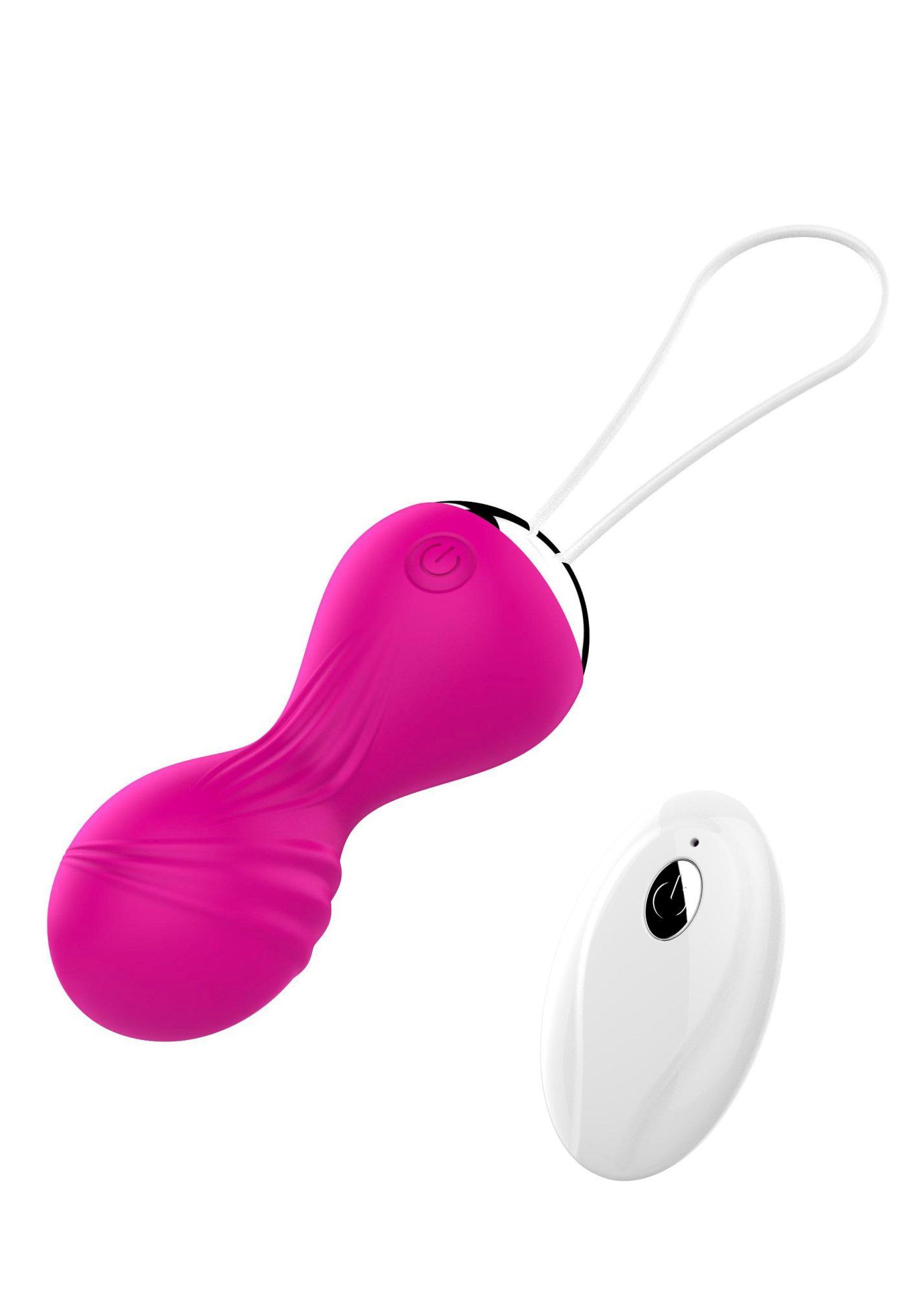 Kulki Kegla wibrujące silikonowe 10 funkcji USB pilot różowe
