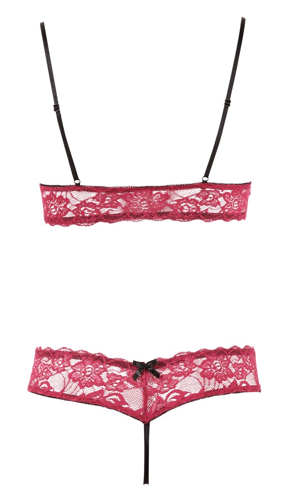 Komplet bielizny Cottelli LINGERIE koronkowy otwarty S - obrazek 13