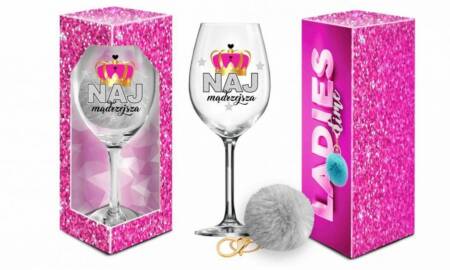 Kieliszek do wina Signoria 700ml Ladies Time z pomponem Najmądrzejsza