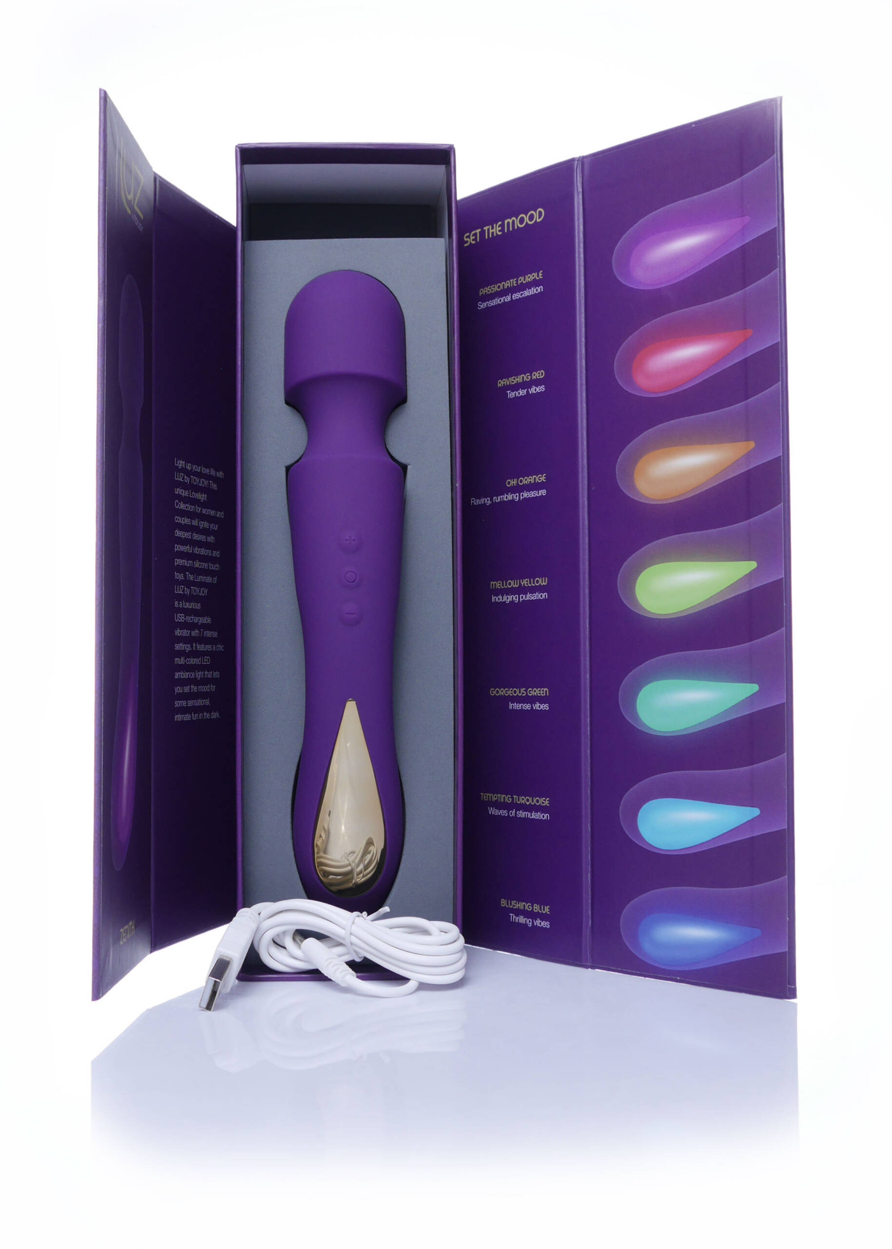 Masażer silikonowy Zenith ToyJoy fioletowy USB 23 cm - obrazek 6