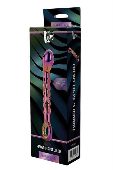 Szklane dildo Glamour żebrowane Dream Toys 18 cm