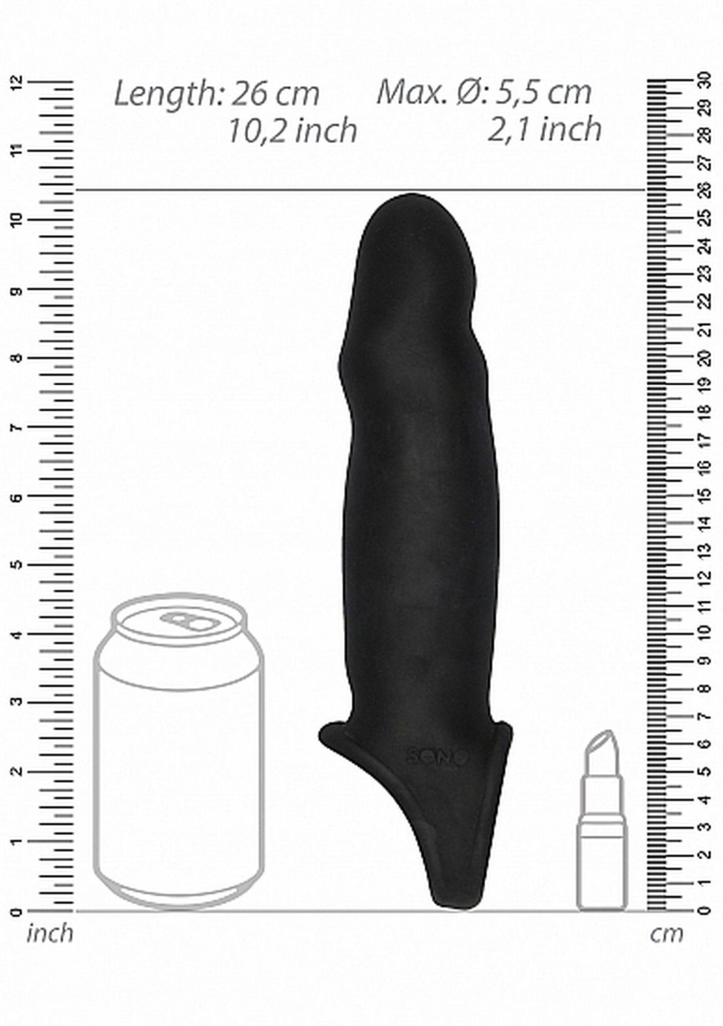Przedłużka na penisa Sono No.17 czarna 26 cm - obrazek 4