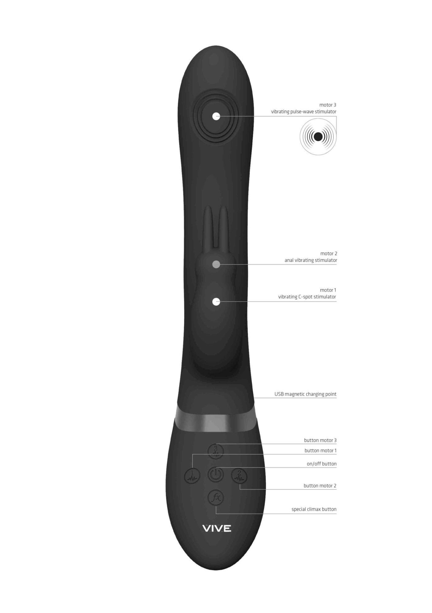 Wibrator punktu G Rini Vive czarny USB - obrazek 4