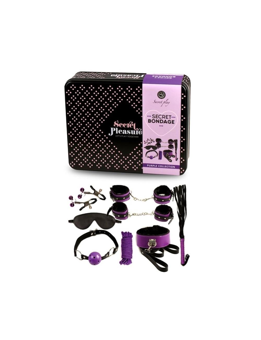 Zestaw bondage Secret Play 8 elementów fioletowo czarny - obrazek 2