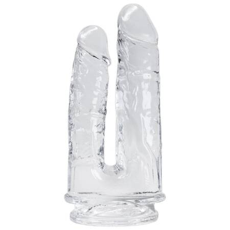 Podwójne dildo Alive Imperium Jelly przyssawkowe przezroczyste 14 i 12 cm