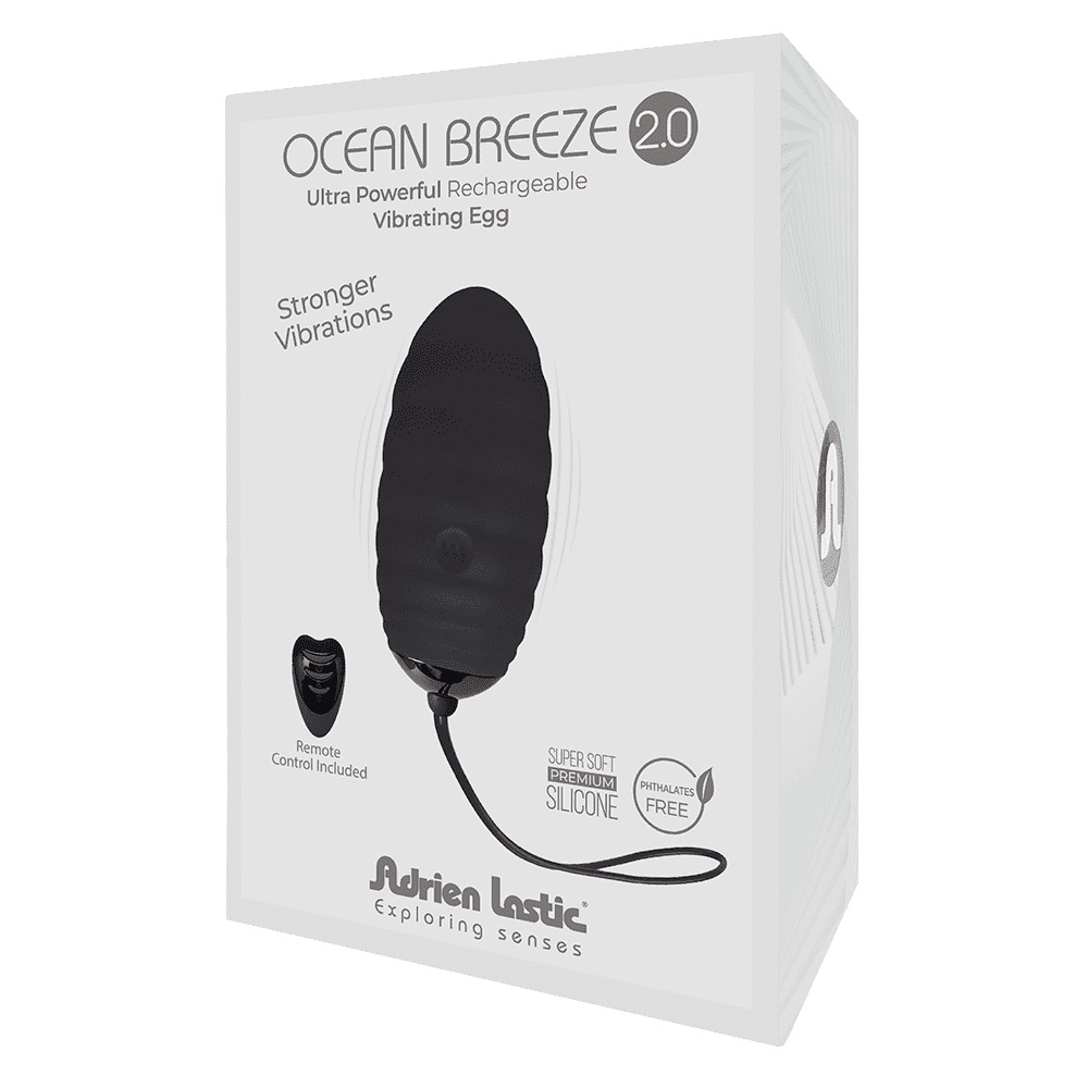 Jajko wibrujące silikonowe Adrien Lastic czarne z pilotem 7,5 cm - obrazek 3