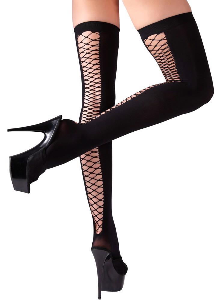 Pończochy siatkowe z szwem Cottelli LEGWEAR M/L - obrazek 3