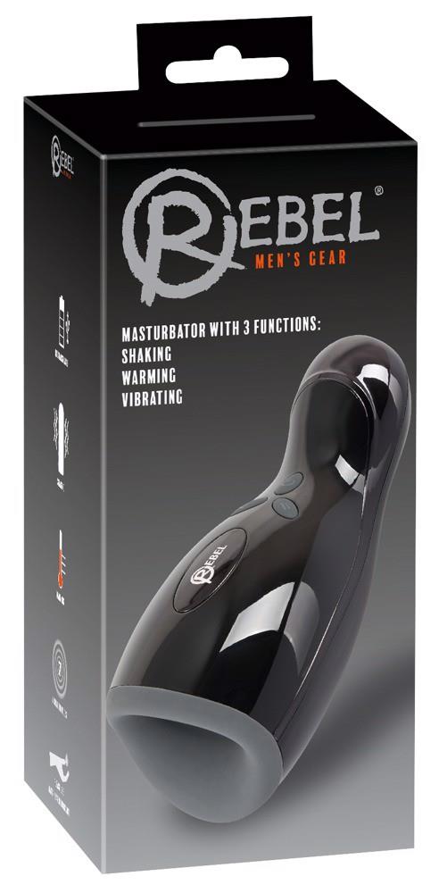 Masturbator Rebel z 3 funkcjami wibracji i ogrzewania 20 cm USB - obrazek 2