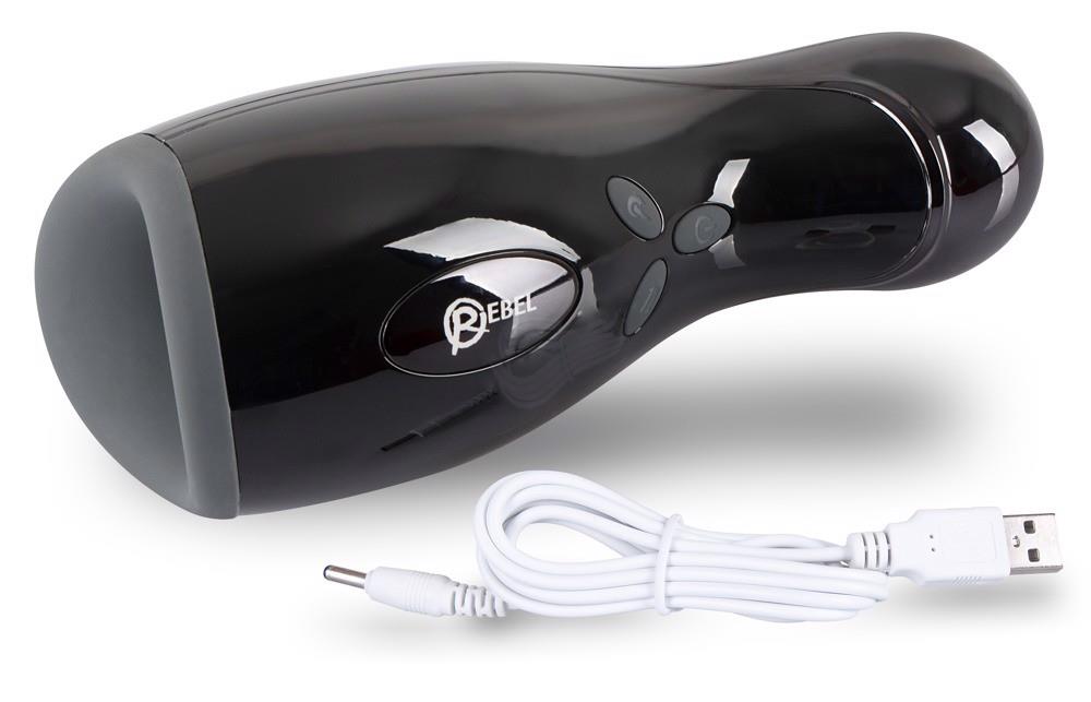 Masturbator Rebel z 3 funkcjami wibracji i ogrzewania 20 cm USB - obrazek 16