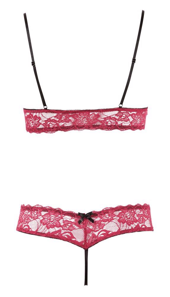 Komplet bielizny Cottelli LINGERIE koronkowy otwarty S - obrazek 17